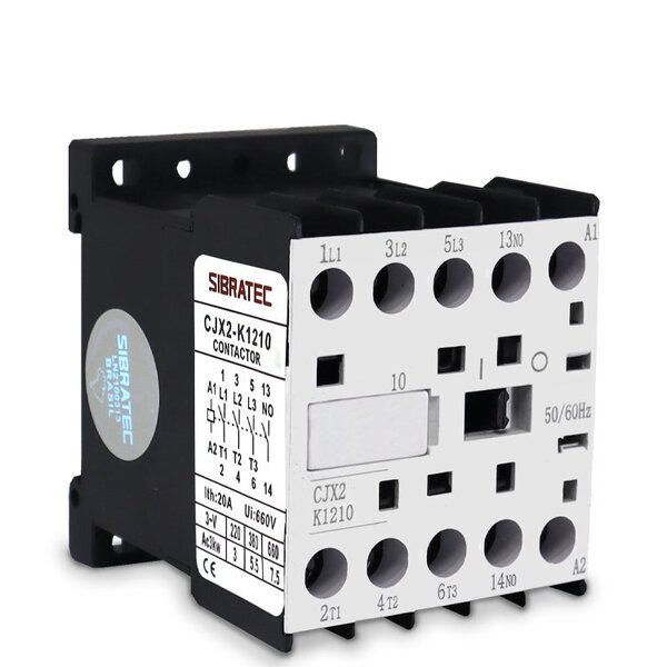 Mini Contator Tripolar Cjx2-k | 1na | Bobina 24vca | 12a